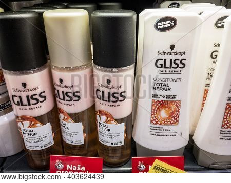 Belgrade, Serbia - December 30, 2020: Schwarzkopf Products, Hair Repair Spray And Shampoo Conditione