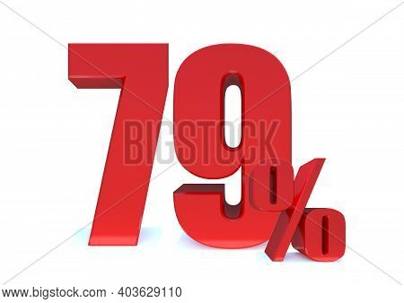 79 Percent Off 3d Sign On White Background, Special Offer 79% Discount Tag, Sale Up To 79 Percent Of