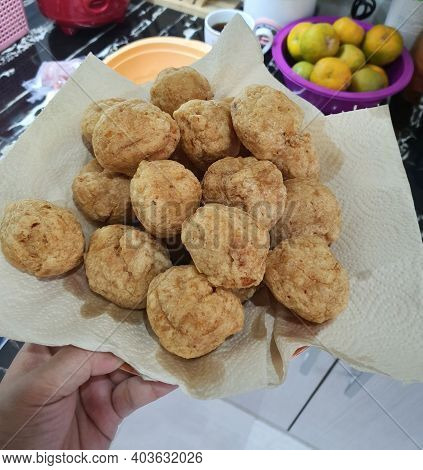 Large Group Of Fried Fish Meatball On A Plate