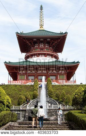 Narita, Japan - May 3, 2019 Great Peace Pagoda That Is The Building In Naritasan Shinshoji Temple. T