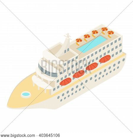 Travel Ship Icon. Isometric Of Travel Ship Vector Icon For Web Design Isolated On White Background