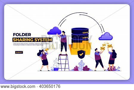 Website Design Of Folder Sharing System. Database System Data Sharing Management. Designed For Landi