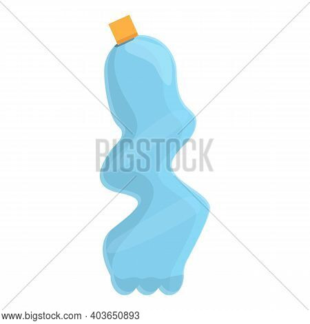 Crushed Bottle Icon. Cartoon Of Crushed Bottle Vector Icon For Web Design Isolated On White Backgrou