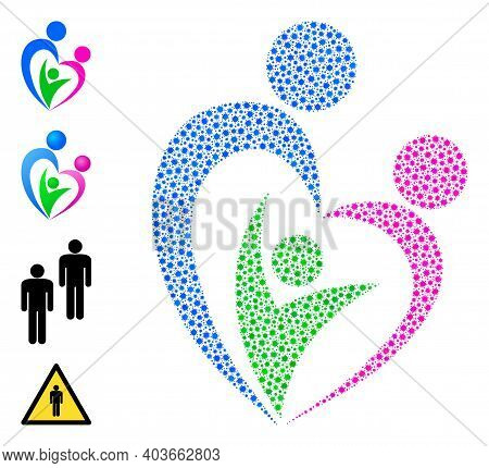 Vector Familty Care Icon Coronavirus Mosaic. Familty Care Mosaic Is Created From Little Coronavirus 