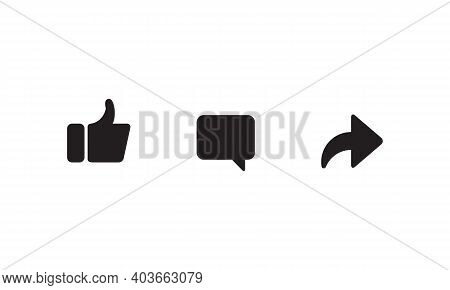 Like, Comment, And Share Button Icon Vector Isolated On White Background