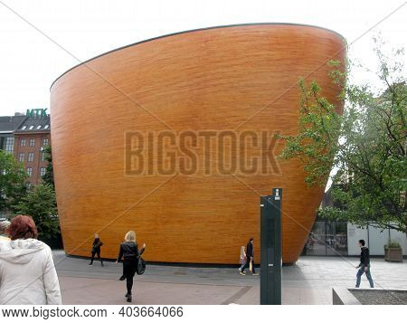 Finland, Helsinki, 2017. Kamppi Chapel Of Silence In Narinkkatori Square.
