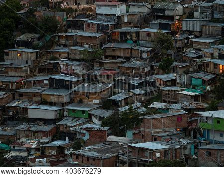 Panorama Cityscape Of Juan Xxiii Neighborhood In San Javier Comuna 13 Medellin Colombia South Americ
