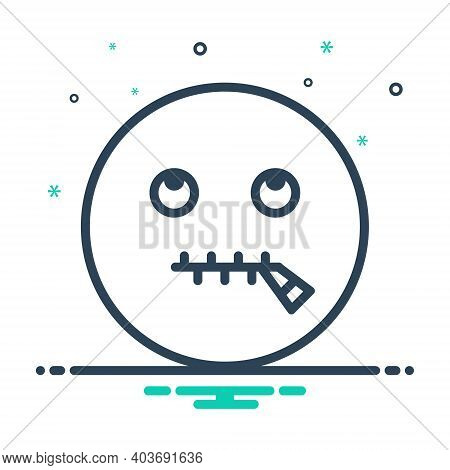 Mix Icon For Speechless Tongue-tied Tacit Mute Dumb