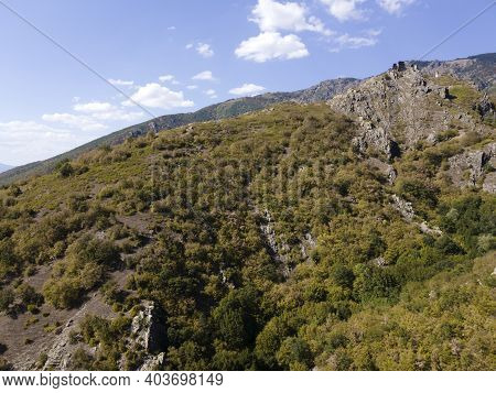 Aerial View Of Ruins Of Anevsko Kale Fortress Near Town Of Sopot, Plovdiv Region, Bulgaria