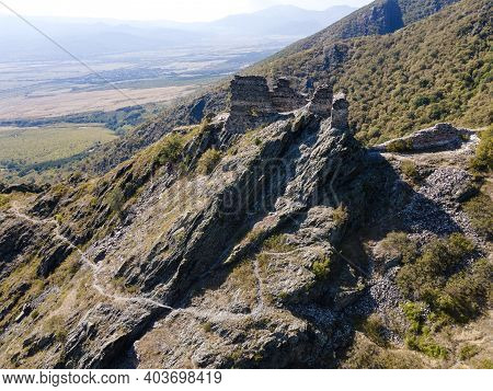 Aerial View Of Ruins Of Anevsko Kale Fortress Near Town Of Sopot, Plovdiv Region, Bulgaria