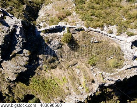 Aerial View Of Ruins Of Anevsko Kale Fortress Near Town Of Sopot, Plovdiv Region, Bulgaria