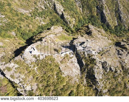 Aerial View Of Ruins Of Anevsko Kale Fortress Near Town Of Sopot, Plovdiv Region, Bulgaria