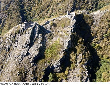 Aerial View Of Ruins Of Anevsko Kale Fortress Near Town Of Sopot, Plovdiv Region, Bulgaria