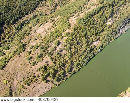 Amazing Aerial View Of Pchelina Reservoir, Pernik Region, Bulgaria
