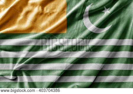 Waving Detailed National Country Flag Of Azad Kashmir