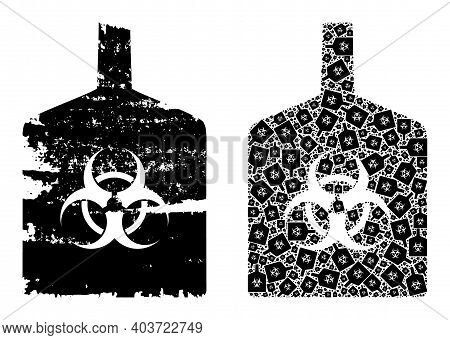 Vector Biohazard Bottle Collage Is Organized Of Randomized Recursive Biohazard Bottle Pictograms. Te