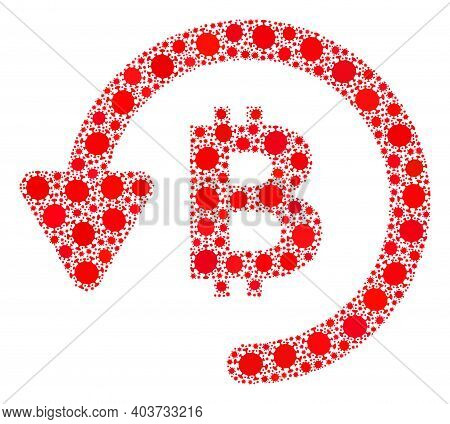 Raster Bitcoin Refund Covid-2019 Mosaic Icon Designed For Clinic Projects. Bitcoin Refund Mosaic Is 