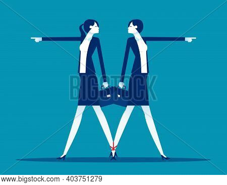 Business Team And Partner Go Different Way