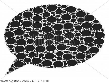 Vector Chat Cloud Composition Is Designed With Scattered Itself Chat Cloud Elements. Fractal Composi