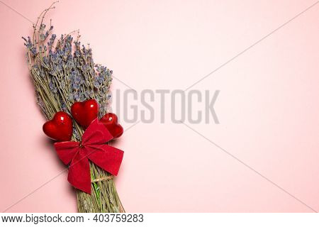 Mockup For Text. Valentines Day. Love Concept. Pink Background. Style.
