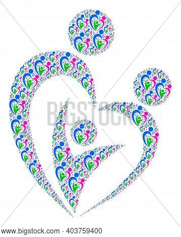 Vector Familty Care Collage Is Constructed From Randomized Fractal Familty Care Parts. Recursive Com