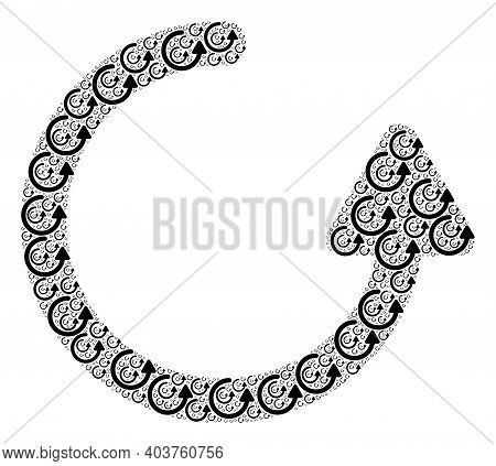 Vector Rotate Left Arrow Collage Is Constructed From Scattered Fractal Rotate Left Arrow Icons. Frac
