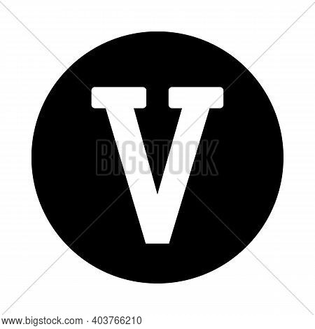 Roman Numeral Five Button On White Background. Vector Illustration.