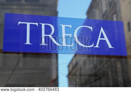 Bordeaux , Aquitaine  France - 01 10 2021 : Treca Logo Sign In Storefront Of Manufacturer And Distri