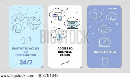 Cloud Technology App. Online Software Computer Internet Services Safety Connection, Data Service Vec