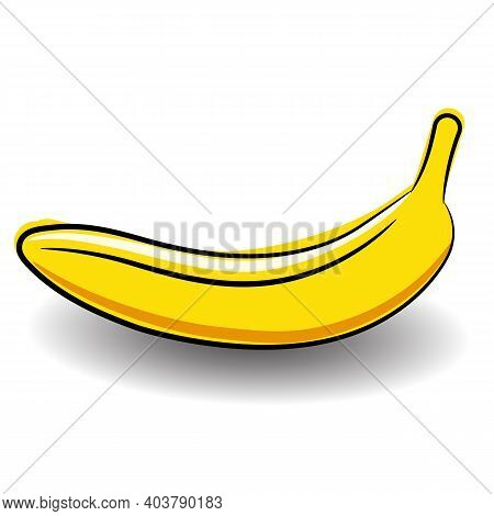 Kids Doodle Drawing Of Banana Isolated On White Background. Hand Drawn Style Sketch. Vector Illustra