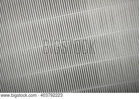 Clean Replacement Hepa High Efficiency Particulate Air Filter Close Up. Residential And Commercial B
