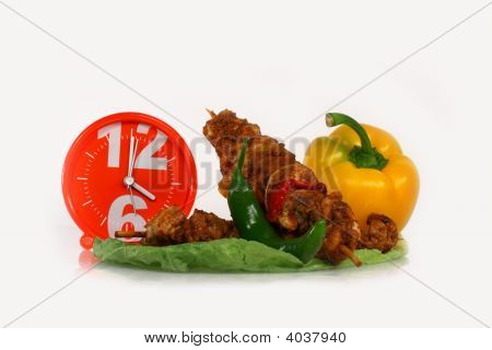 Middag från en Shish Kebab