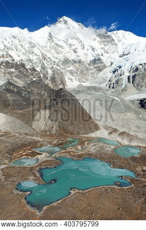 Beautiful Panoramic View Of Mount Cho Oyu And Cho Oyu Base Camp, Gyazumba Glacier - Sagarmatha Natio