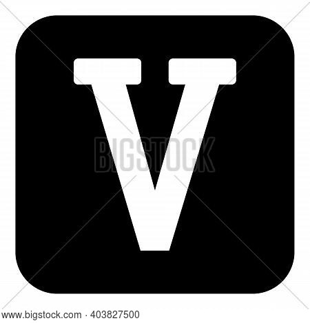 Roman Numeral Five Button On White Background. Vector Illustration.