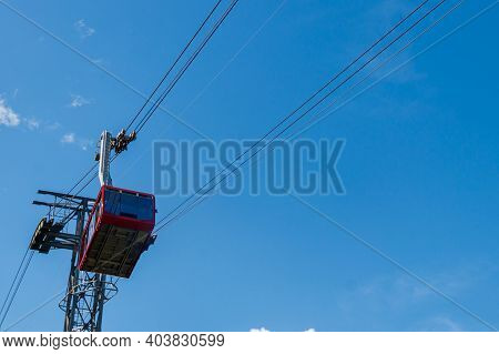 Cable Car On Ropeway Leading To A Top Of Tahtali Mountain In Antalya Province, Turkey