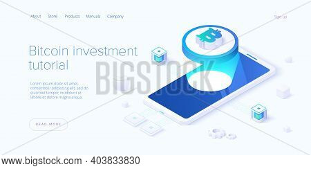 Cryptocoin Mining Farm Layout. Cryptocurrency And Blockchain Network Business Isometric Vector Illus