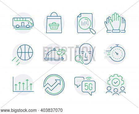 Business Icons Set. Included Icon As Face Search, Basketball, Timer Signs. Online Buying, Romantic D