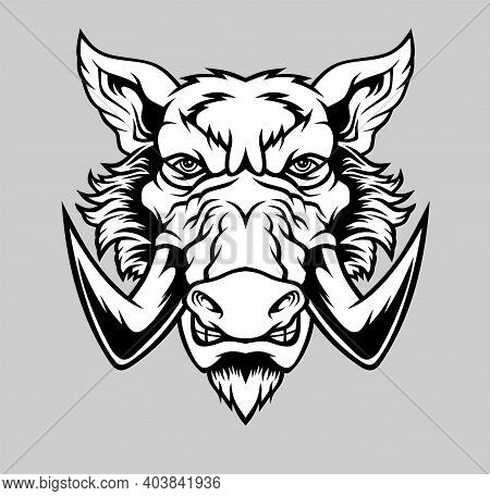 Wild Boar Head Mascot Vector Photo Free Trial Bigstock