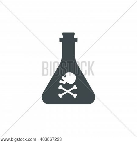 Bottle Poison Alcohol Skull Side View For Concept Design. Dangerous Container. Potion Beverage Bar D