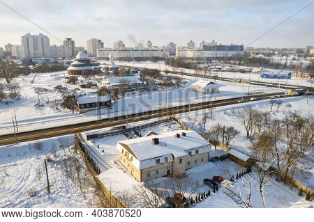 Top View Of The Road And Loshitsa District In Minsk.belarus.