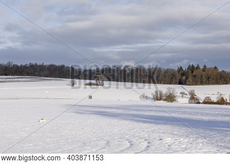 Scenic Winter Landscape At Eschenhahn In The Taunus Region