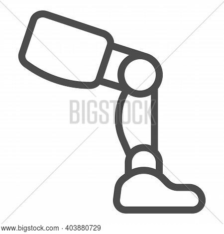 Prosthetic Leg Line Icon, Limb Prosthetics Concept, Prosthesis Leg Sign On White Background, Prosthe