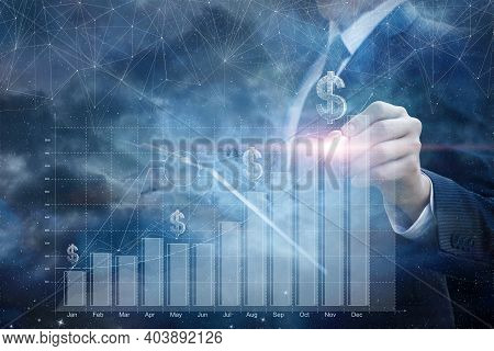 The Concept Of Successful Financial Statistics And Market Development And Business.
