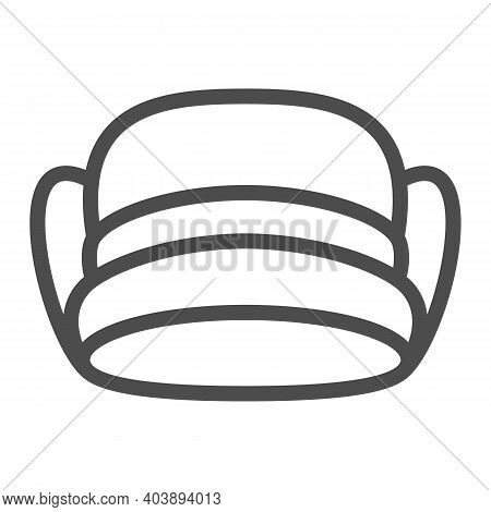 Retro Fur Hat Line Icon, Winter Clothes Concept, Winter Headdress Sign On White Background, Old-fash