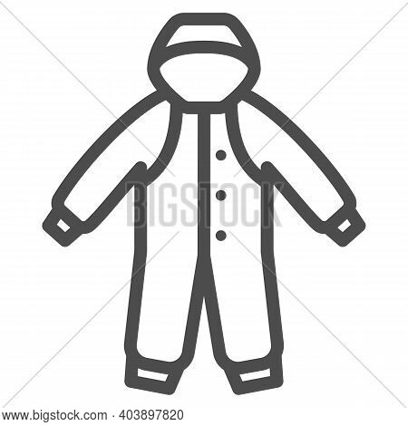 Winter Overalls For Newborns Line Icon, Winter Clothes Concept, Baby Suits Sign On White Background,