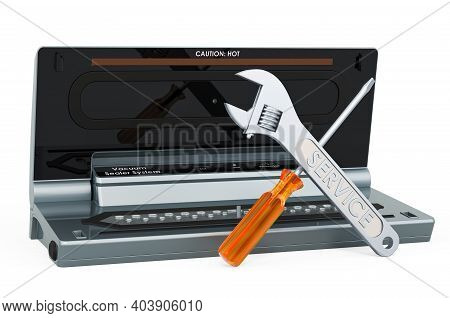 Service And Repair Of Food Vacuum Sealer, 3d Rendering Isolated On White Background