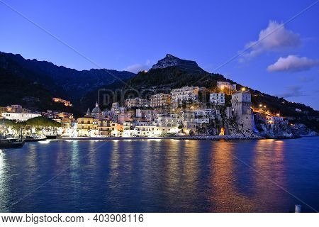Panoramic Image Of Cetara, An Ancient Fishing Village In The Province Of Salerno, Italy.