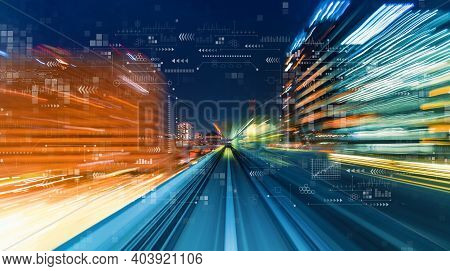Technology Screen With Abstract High Speed Technology Motion Blur