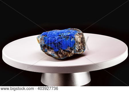 Cobalt On Ore, Blue Pigment On Rock. Used As A Dye Throughout The World Industry. Ore On Electronic 