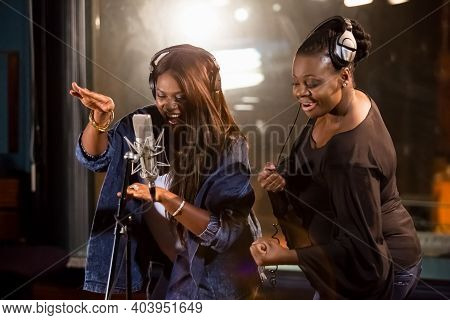Waje Nigerian Singer Recording Vocal Part On Afro-pop Song In Studio With Judith Sephuma
